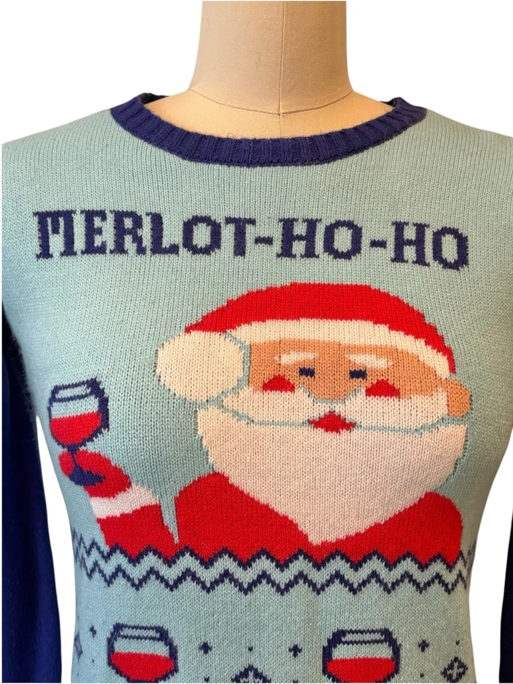 Ugly Christmas Sweater Norther Pole Merlot Ho Ho Holiday Party Women's Size XS